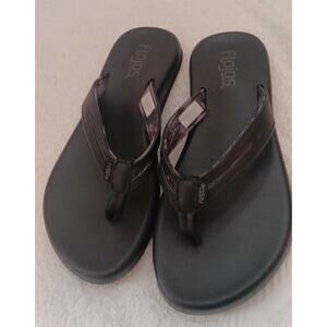 Flojos Women's 6 Black Memory Foam Flip Flops Slides Sandals Mint Condition